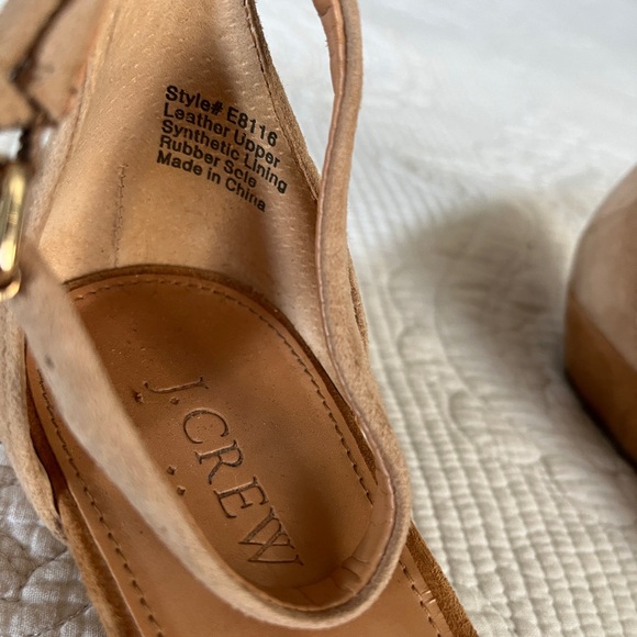 J.Crew Leather Suede Low Wedge Sandel, Size 9 - Picture 4 of 5